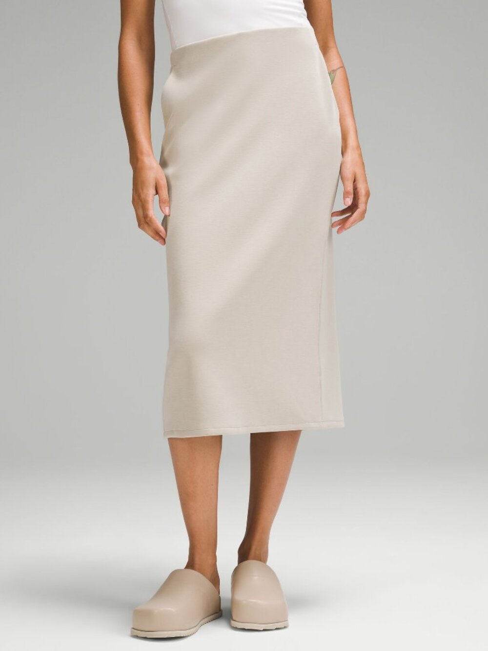 NWT Lululemon Loungeful High-Rise Midi Skirt Heathered Nomad M